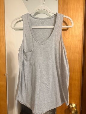 Z Supply Light Gray V-Neck Tank with Chest Pocket